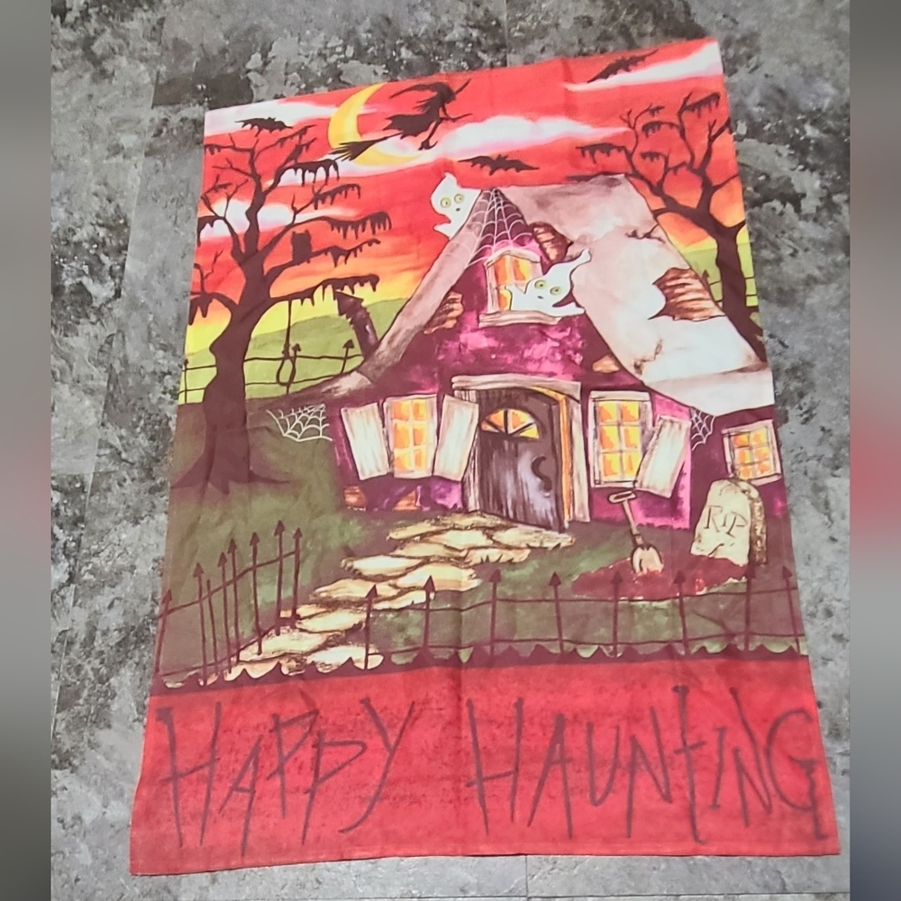 Garden Flag Halloween Happy Haunting Ghosts 25"x38"